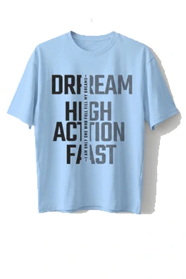 Dundri Dream High Action Fast – Unisex Oversized Streetwear Tee Dundri unisex oversized t-shirt with Dream High Action Fast design streetwear style